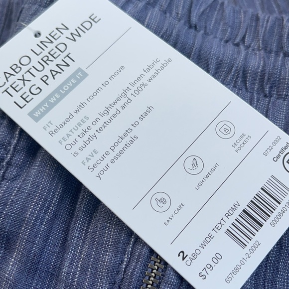 Athleta Cabo Linen Textured Wide Leg Pant - Picture 12 of 15